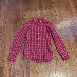 GAP Standard Fit Red Checkered Button-Up Shirt